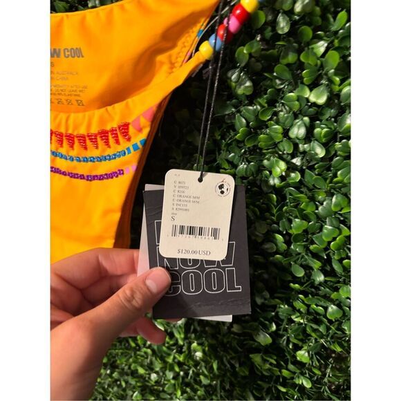 Free People It’s Now Cool The String Pant Bikini Bottom Heatwave Orange Sz Small - Picture 5 of 7